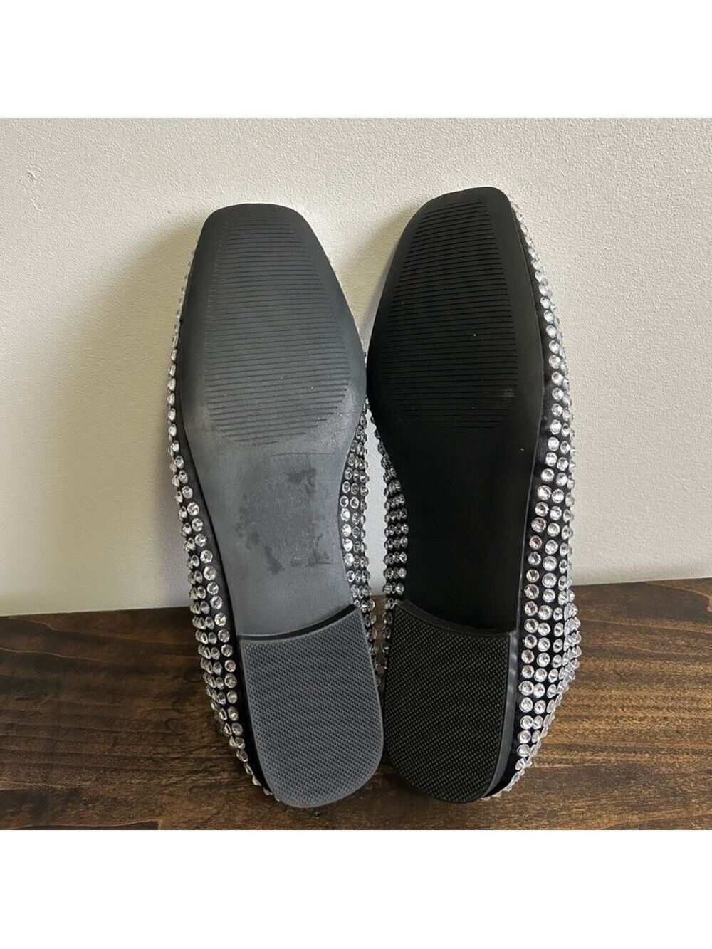 Steve Madden Matais Rhinestone Embellished Square Toe Ballet Flats, Size 9. - Picture 6 of 10